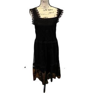 🖤 Rancho Black Lace Detail Dress – Size Medium | Excellent Pre-Owned Condition